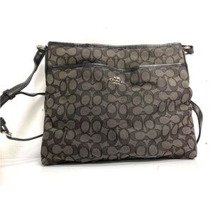 Coach Brown and Black Signature Jacquard Crossbody Bag